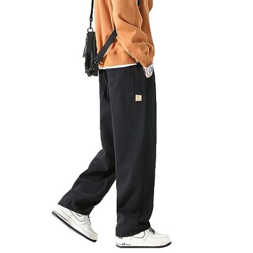 [Olekei]サルエルパンツメンズズボンワイドパンツメンズズボン9分丈無地調整紐人気快適ゆったり通気性..