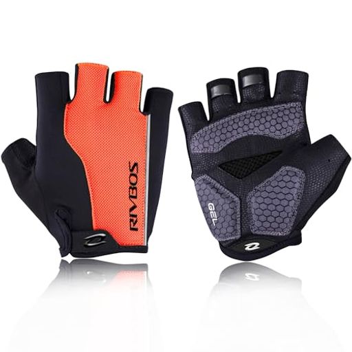 RIVBOS(リバッズ)サイクルグローブサイクリング自転車ロードバイクグローブ手袋3D立体指切りgel入り耐..
