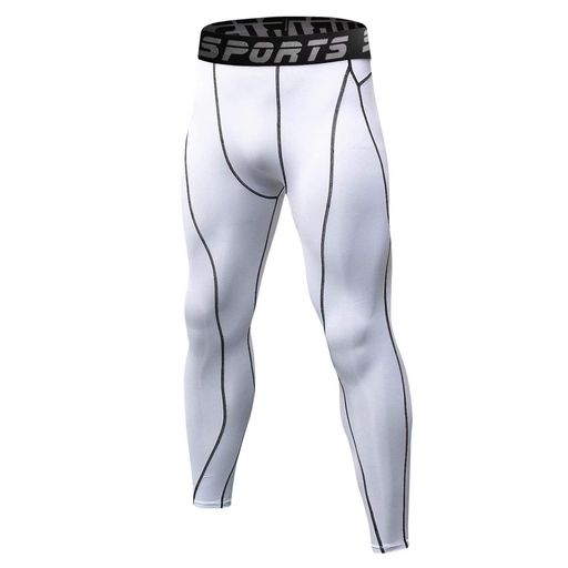 [Nesseo]スポーツタイツメンズコンプレッションロングタイツパワーストレッチレギンスアンダーUVカット吸汗速乾防寒1060-wh-M