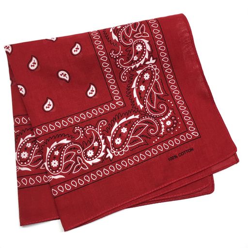 [Trifong]バンダナペイズリー赤三角巾おしゃれ大人ワインレッド綿100%コットン大きめカシューナッツ柄..