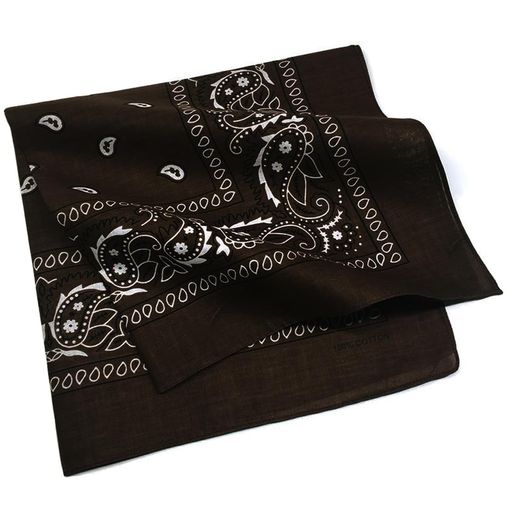 [Trifong]バンダナ茶色ハンカチペイズリー三角巾大人おしゃれ綿100%コットンカシューナッツ柄ばんだな..