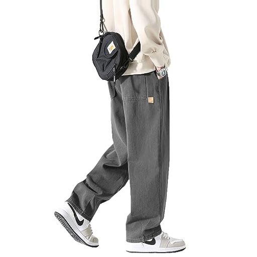 [Olekei]サルエルパンツメンズズボンワイドパンツメンズズボン9分丈無地調整紐人気快適ゆったり通気性..