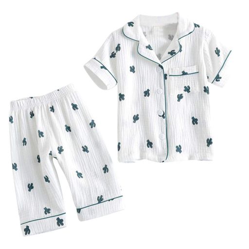 [KISBINI]子供服パジャマ女の子半袖上下セット2点キッズ部屋着普段着ガーゼ綿ガールズ可愛い夏ルームウ..