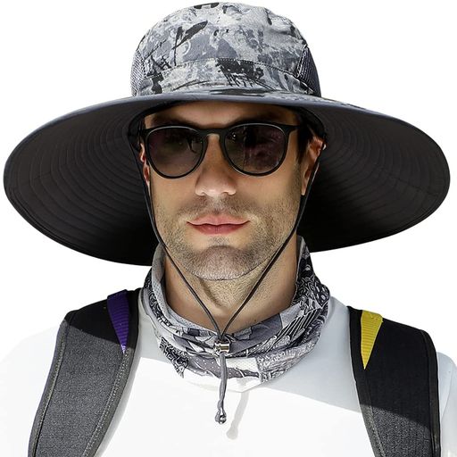 [Bafup]【特大サイズ60-65cm】サファリハットメンズ大きいサイズ【日本国内専門機関UPF50+認証済み・撥水防汚機能】ハット12cmつば広日焼け防止帽子uvカット帽子メッシュ通気構造折り畳みサ…