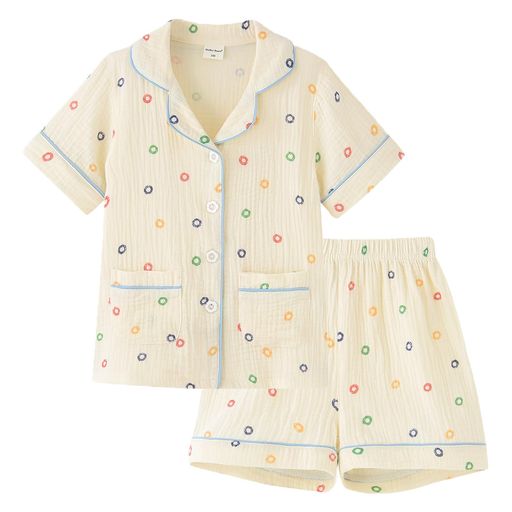 [KISBINI]子供服パジャマ女の子ガーゼ綿部屋着上下セット半袖+パンツ女児寝間着ガールズルームウェア夏..