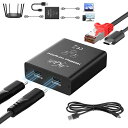 インターネット分岐アダプター1000MbpsLAN分配器イーサネット変換USBType-Cハブ1入力2出力(RJ45入力右向き矢印2*USB-C出力)イーサネット拡張スプリッター2デバイス同時接続Cat5/5e/6/7/8USB-C&Ato