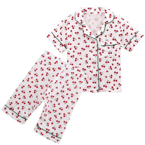 [KISBINI]子供服パジャマ女の子半袖上下セット2点キッズ部屋着普段着ガーゼ綿ガールズ可愛い夏ルームウ..