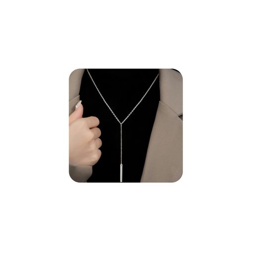 [Mesaro]ロングペンダントy字ネックレスレディース人気シルバーゴールドシンプルアクセサリー