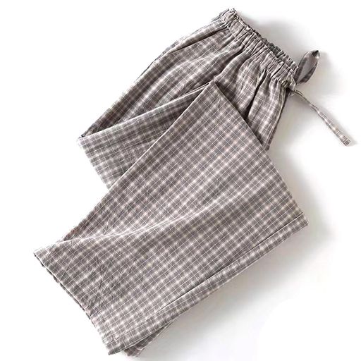 [SISOFTLY]レディースパジャマパンツパープルチェック柄100%綿肌に優しい春夏寝巻き涼しい女性部屋着ルームウェアプレゼント(パープルXL)(4)