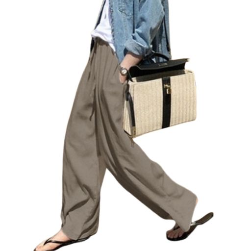 [HuuMeNEIDOO]ワイドパンツレディースロング丈ズボン無地ガウチョパンツ薄手ボトムスポケット付き大きいサイズ体型カバーゆったり接触冷感おしゃれ通勤オフィス春夏秋
