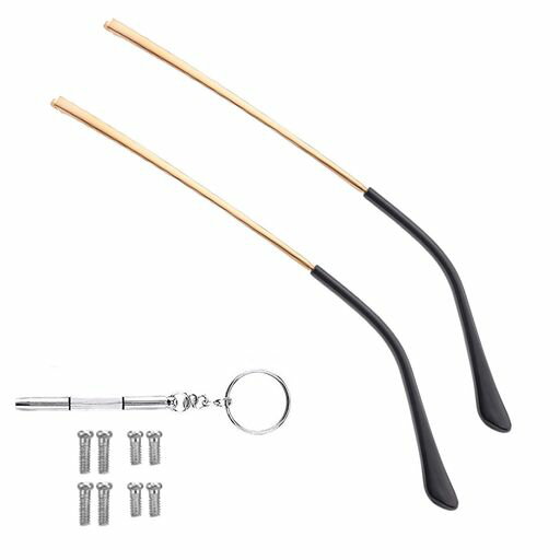 [OPUGIT]金属メガネテンプル交換眼鏡テンプル修理アクセサリーガネ腕脚快適軽量人体工学設計1ペアゴールド