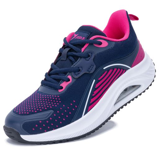 [QAUPPE]スニーカーレディース厚底ウォーキングシューズ滑り止め歩きやすい立ち仕事疲れない靴身長アップ人気軽量ランニング通勤シューズローズブルーレッド25.5CM
