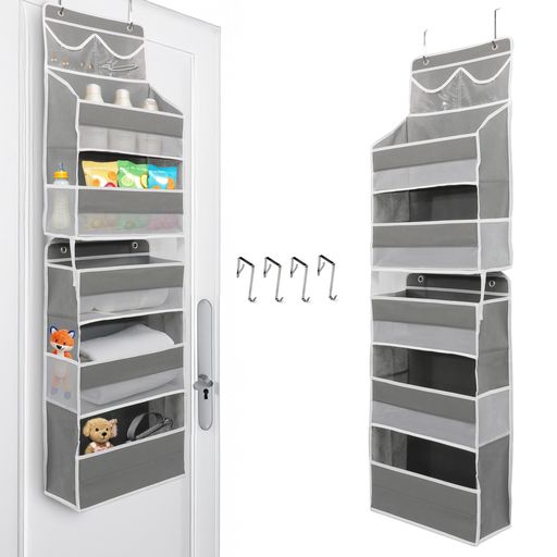 ウォールポケット大容量吊り下げ収納耐久性のある不織布製で、ドア収納スペースを有効活用する。4つの..