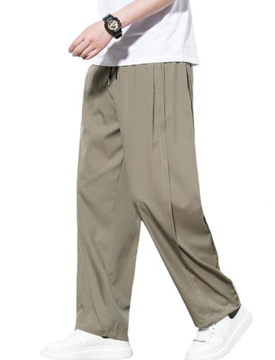 [Nomfim]ズボンメンズワイドパンツ夏用スラックス涼しいずぼんロングパンツイージーパンツゆったり無地..