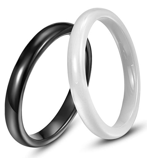 083基地レディースメンズ男女兼用指輪セラミック陶芸甲丸3mmブラックサイズ7号