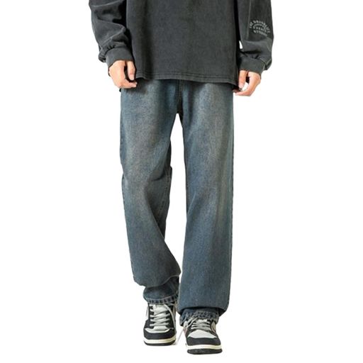 [DOUBLEART]ジーンズメンズワイドデニムパンツジーパン大きいサイズゆったりストレートバギーイージー..