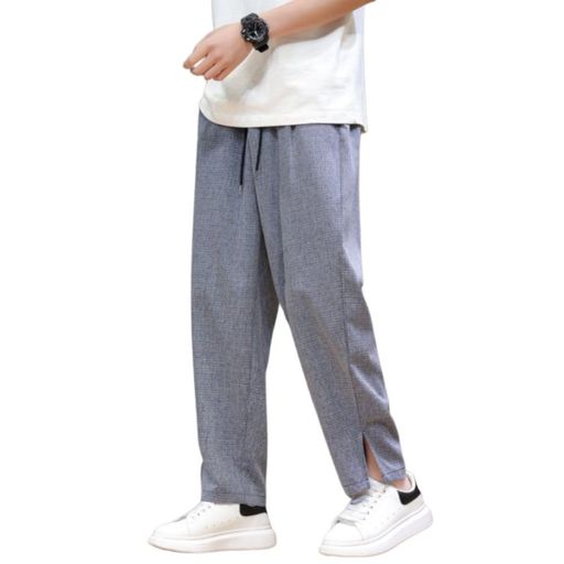 [Platilive]ズボンメンズサルエルパンツ無地人気ボトムス大きいサイズゆったりボトムス調整紐通気性カジュアルパンツ袴パンツオールシーズン对应grayXL