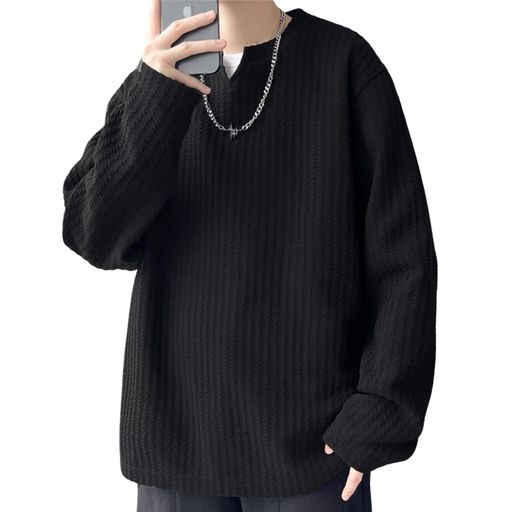 [Fuyumoe]トレーナーメンズ長袖メンズV襟Tシャツ大きいサイズ人気プルオーバートレーナーカジュアル快..