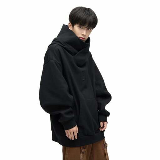 [YEOREO]パーカーメンズタートルネックトレーナーメンズおしゃれパーカー大きいサイズフード付き無地長..