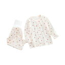 Babykoiベビー服パジャマ春秋長袖薄手綿腹巻上下セット前開き男の子子供服メッシュ総柄贈り物レッドリンゴ柄90cm