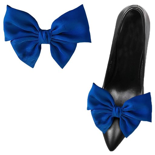 [JKHome]サテンシューズクリップ2個セット大きめシューズアクセサリー取り外し可能靴リボンチャームバ..