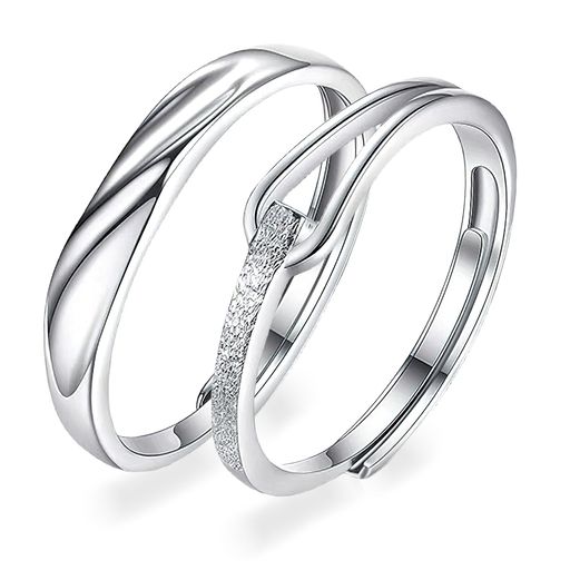 [MIYEKI]ペアリングフリーサイズカップルリング2個セット夫婦人気指輪シルバーアレルギー対応婚約指輪..