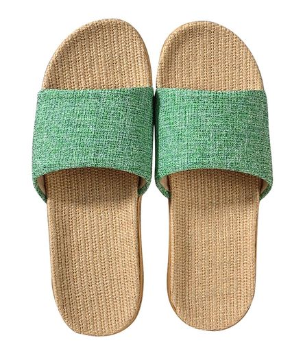 [Euyqs]リネン素材室内スリッパ滑り止め付き麻底ホームスリッパ(グリーン大人22.5cm長さ・寸法・重量(範囲)日本の靴のサイズ寸法23.0cm)