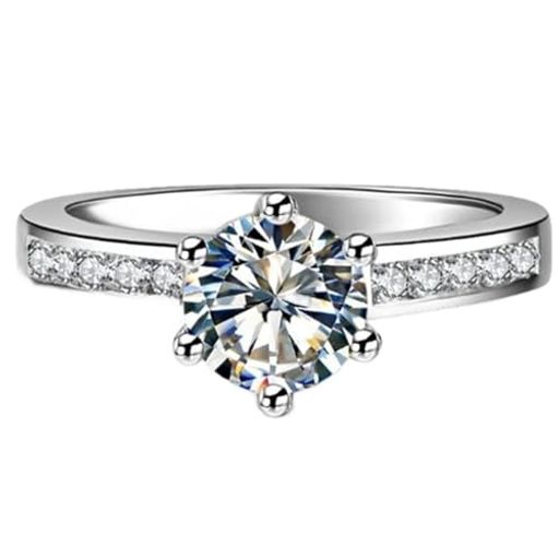 [THREEMAN]本物のスターリングシルバー1CT輝くダイヤモンドの女性結婚指輪ホワイトゴールドカバー永遠..