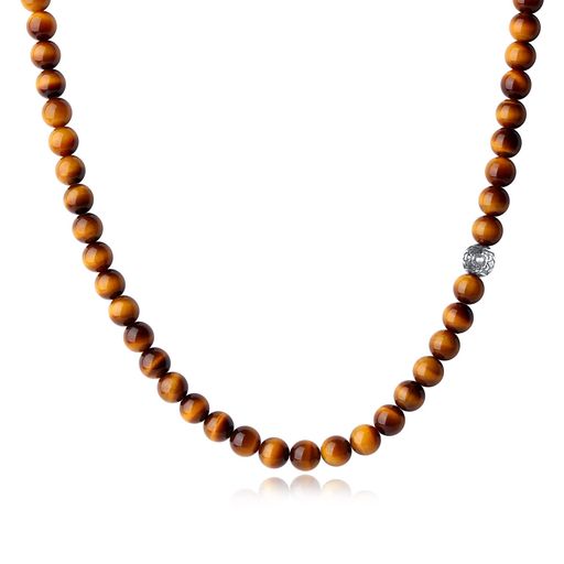 [ガーブ]GAVUタイガーアイフルール・ド・リスネックレスメンズ