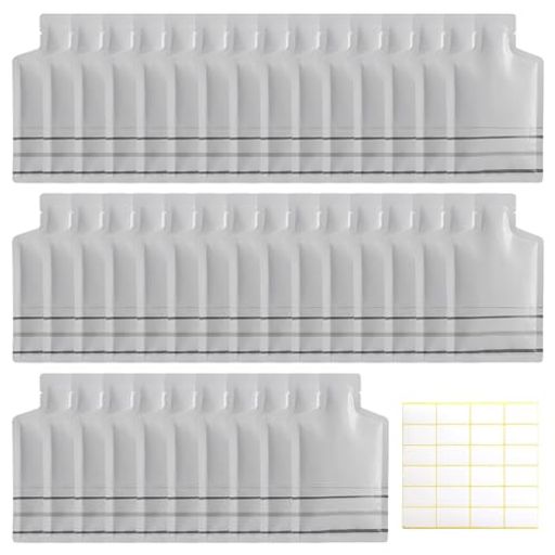 パウチ容器熱圧着パウチ詰め替えパウチ40個セットラベルシール250枚付き5ml小分け密封性漏れ防止使い捨て旅行/化粧品/シャンプー/乳液液体個包装用小分け容器