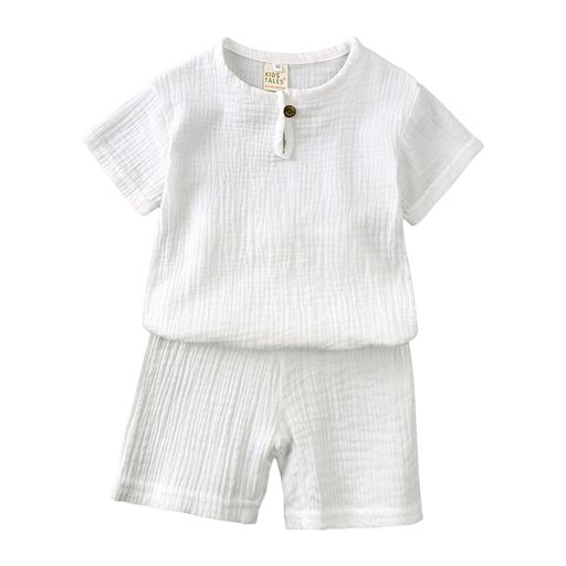 [LiryShowfoevng]子供服専門店キッズパジャマ上下セットルームウェアガーゼ半袖ショートパンツ男の子女..