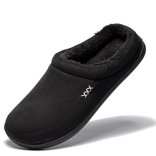 [Newdenber]スリッパルームシューズボア付き冬用防寒あったかファー付きサボシューズクロッグシューズサンダル(25.5cm3Eブラックmeasurement_25_point_5_centimeters)