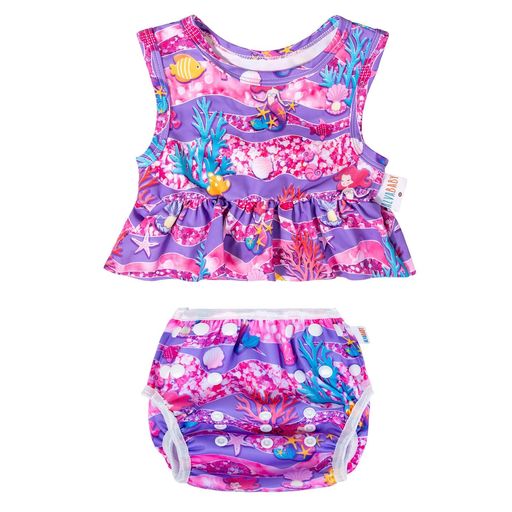 [ALVABABY]ベビー水遊び用ツーピース水着0-3歳ボタンでサイズ調整可能UVカット機能付き再利用可能水陸両用パンツキッズ用スイムパンツ水遊びに最適水遊びパンツ赤ちゃん水着防水スイムウ…