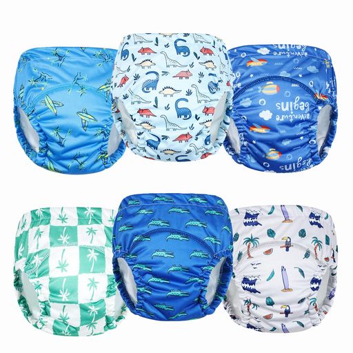 [MooMooBaby]トレーニングパンツ防水外層6セット柔らかい表面6層防漏コットンライニング強い吸水性漏れ..