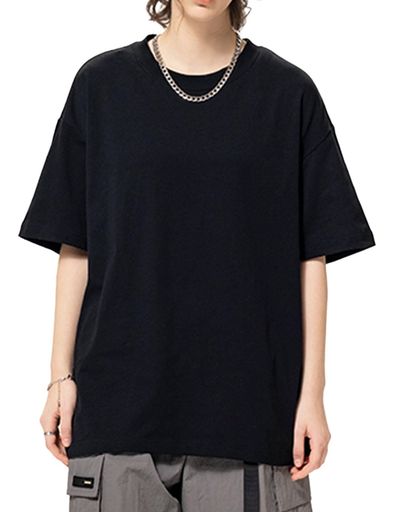 [TickElf]黒tシャツメンズ半袖ヘビーウェイトオーバーサイズレディース綿100無地厚手速乾ビッグシルエット大きいサイズアウトドアカジュアル(ブラックM)