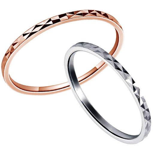 083基地レディース指輪シルバーリングカットシルバー925細身1mmピンクゴールドサイズ15号