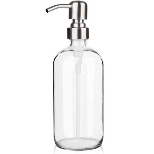 ソープディスペンサー-ARKTEKシャンプーボトルハンドソープディスペンサー透明ガラスボトル手洗い食器用洗剤ローションキッチン洗面所に適用500ml