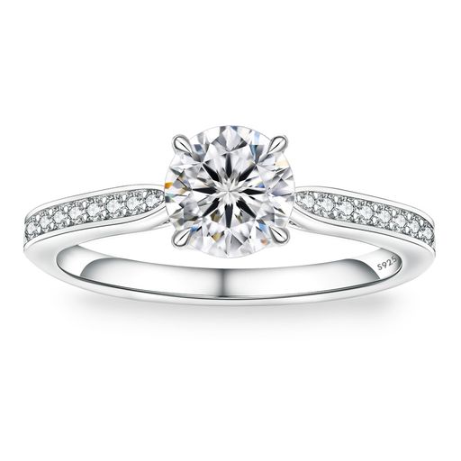 [KRKC]モアッサナイト婚約指輪ダイヤモンドレディースファッションリングスターリングシルバープロポーズゆびわモアサナイトエンゲージリング9号/11号/14号/16号ホワイトゴールドメッキ…