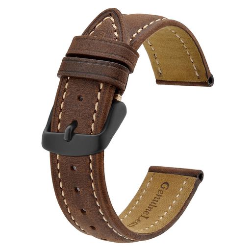 [BISONSTRAP]腕時計バンド腕時計ベルト替えバンドスエード本革ブラック尾錠バネ棒付メンズレディース21mmブラウン