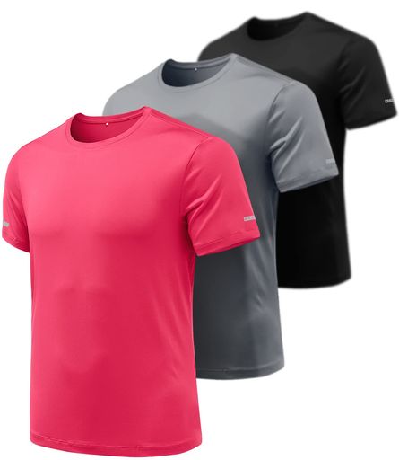 [ATHLIO]吸汗速乾ドライTシャツメンズ3枚組半袖ストレッチ接触冷感クールインナー通気性快適な着心地スポーツ用トレーニングランニングヨガ伸縮性大きめサイズ対応CTS11-KGP_XL