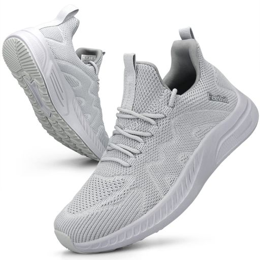 [Feethit]スニーカーレディースランニングシューズ通気軽量滑り止スポーツシューズスリッポンジョギングウォーキング運動靴お洒落カジュアルジム旅行通学通勤日常着用ライトグレー25.0CM