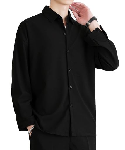 [COMOOS]シャツメンズ長袖カジュアル夏服おしゃれ吸汗速乾薄手シャツオシャレ柔らかい無地軽い快適なかっこいいシンプルおおきいサイズ人気シャツ春夏秋対応