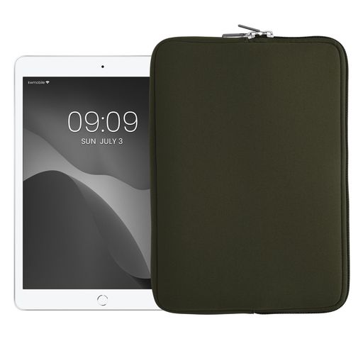Rakuten - kwmobile97”-11”Tablet対応タブレットケース-保護ケース衝撃吸収軽量撥水ネオプレン-深緑色