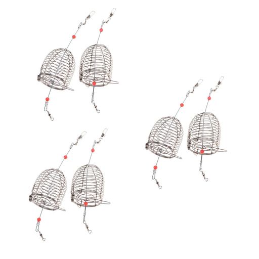 TEHAUXコマセカゴ6個釣り釣り用餌入れカゴキャップカゴステンレス製打ち餌器大サイズ(高さ6cm)投げ釣り..