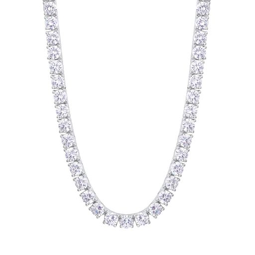 KRKC&COテニスチェーンテニスネックレス幅5mmCZダイヤホワイトゴールドメッキレディースチェーンネック..