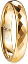083基地リングメンズ指輪タングステン多面カットキラキラ金属アレルギーフリー横幅4mmゴールド真空メッキアクセサリープレゼント24号