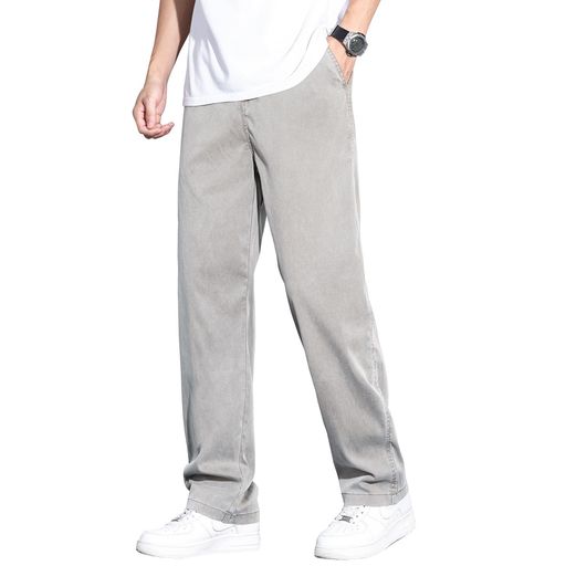 [FUZHIHUA]ズボンメンズスラックス涼しい夏服ワイドテーパードパンツゆったりイージーパンツ軽快ボトムス無地速乾ロング丈ラウンジパンツ大きいサイズトラウザーズmenpants春夏秋(JPアルフ…