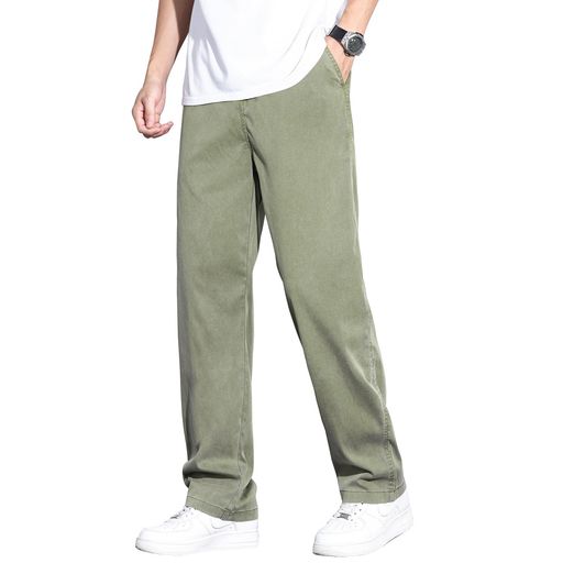 [FUZHIHUA]ズボンメンズスラックス涼しい夏服ワイドテーパードパンツゆったりイージーパンツ軽快ボトムス無地速乾ロング丈ラウンジパンツ大きいサイズトラウザーズmenpants春夏秋(JPアルフ…