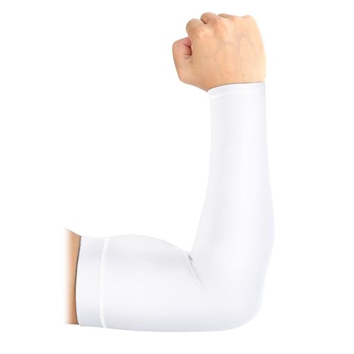 [Eadali]アームカバー4色無地冷感作用日焼け防止吸汗速乾抗菌防臭UPF50+暑さ対策ゲーミング/スポーツ用男女兼用「ホワイト」Small