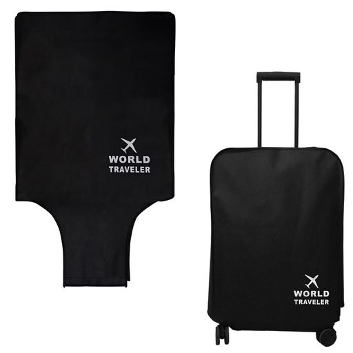 [CharmingClub]スーツケースカバー22インチ黒防水側袋付きキャリーケース雨カバーラゲッジカバー梅雨対..